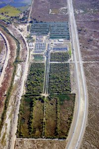 Aerial view of the farm